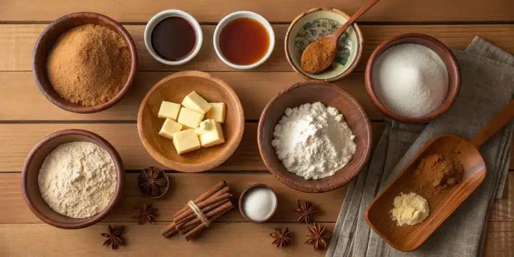 ingredients for gingerbread cheesecake cookies
