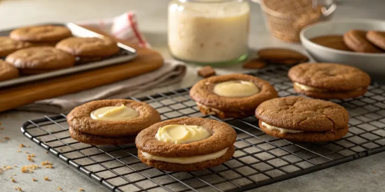 gingerbread cheesecake cookies on cooling rack