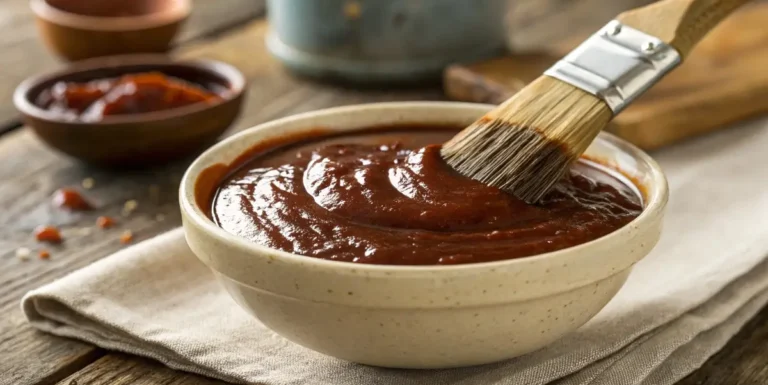 gluten free bbq sauce in bowl with brush
