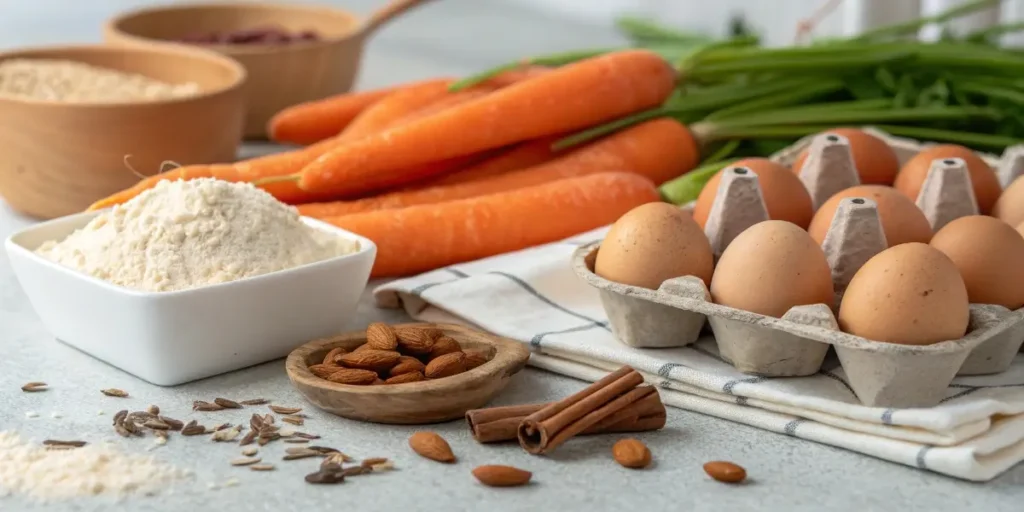 Ingredients for gluten free carrot cake