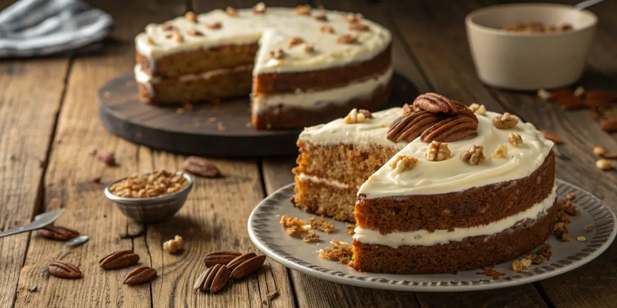 Moist gluten free carrot cake with frosting