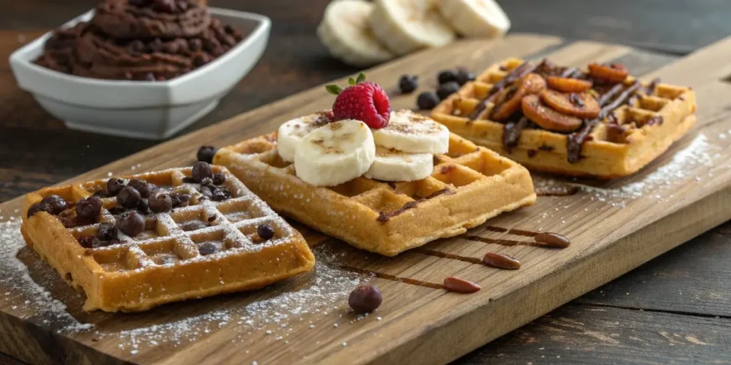 Three variations of gluten free waffles