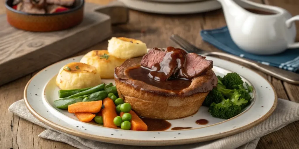 Gluten free Yorkshire pudding with roast beef