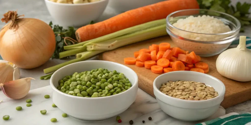 Ingredients for Goya split pea soup recipe
