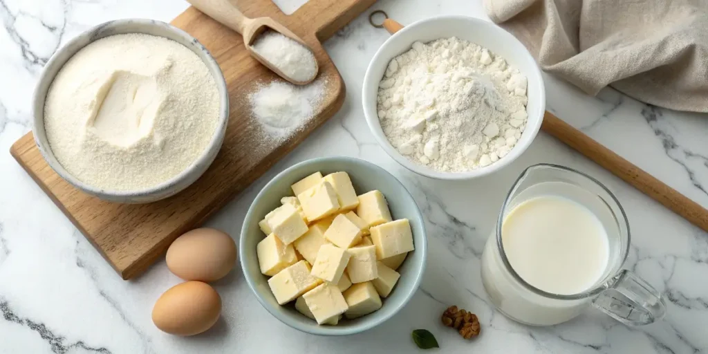Three ingredients for biscuit recipe without buttermilk