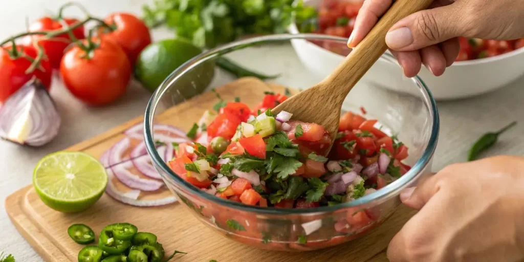mixing pico de gallo recipe