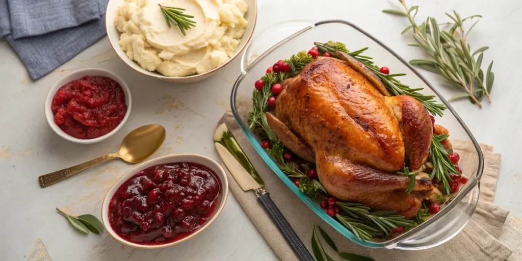 Ocean Spray cranberry sauce with turkey dinner