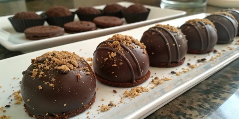 Oreo balls recipe with chocolate coating and cookie crumbs