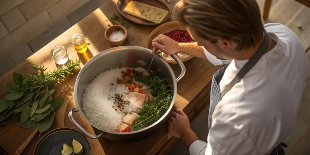 preparing turkey brine solution