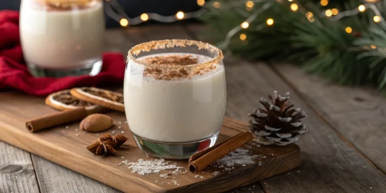 Non-alcoholic Puerto Rican Coquito Recipe served chilled with cinnamon