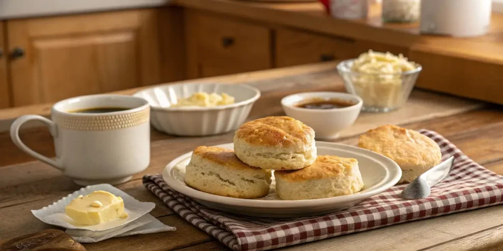 Serving fluffy 3 ingredient biscuits without buttermilk