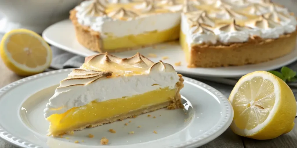Sliced lemon and meringue pie recipe serving idea