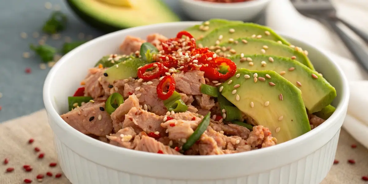 spicy canned tuna recipe served in a bowl