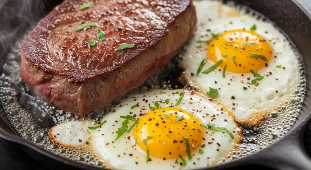 steak and eggs carnivore breakfast