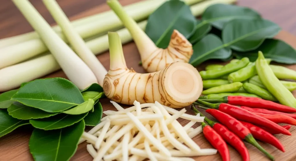 fresh Thai herbs for tom yum recipe