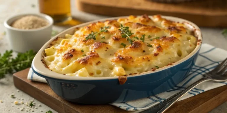 Tinis Mac and Cheese baked with golden crust