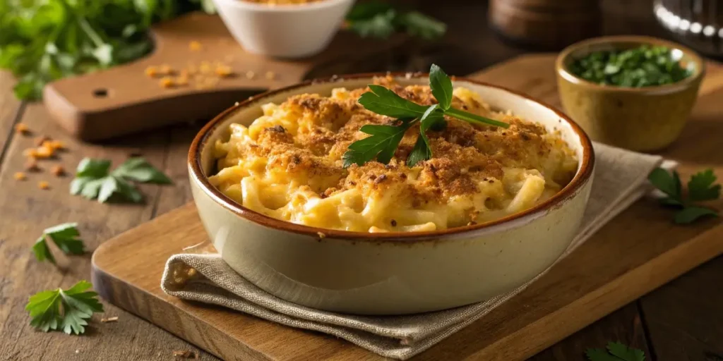 Served Tinis Mac and Cheese in bowl