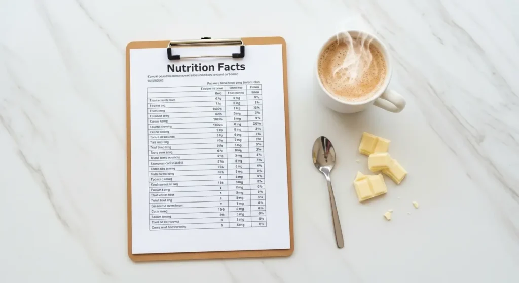 White hot chocolate nutrition facts