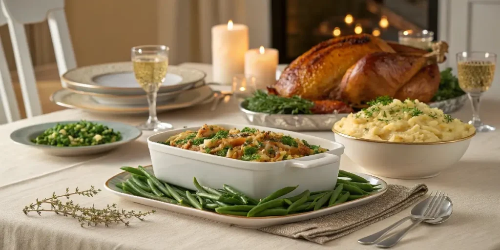 Holiday table featuring Green Bean Casserole French’s